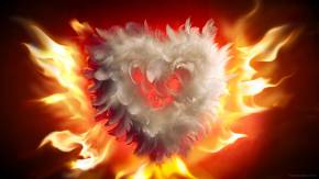 Горящее сердце на День Влюбленных 14 февраля