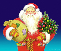 Дед Мороз с ёлкой и подарками