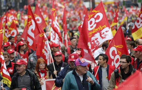 1 Мая во Франции: демонстрация профсоюзов