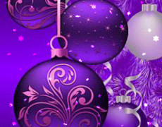 Новогодняя фиолетовая заставка на телефон