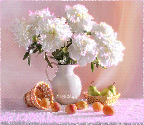 Белые пионы~Разные цветы