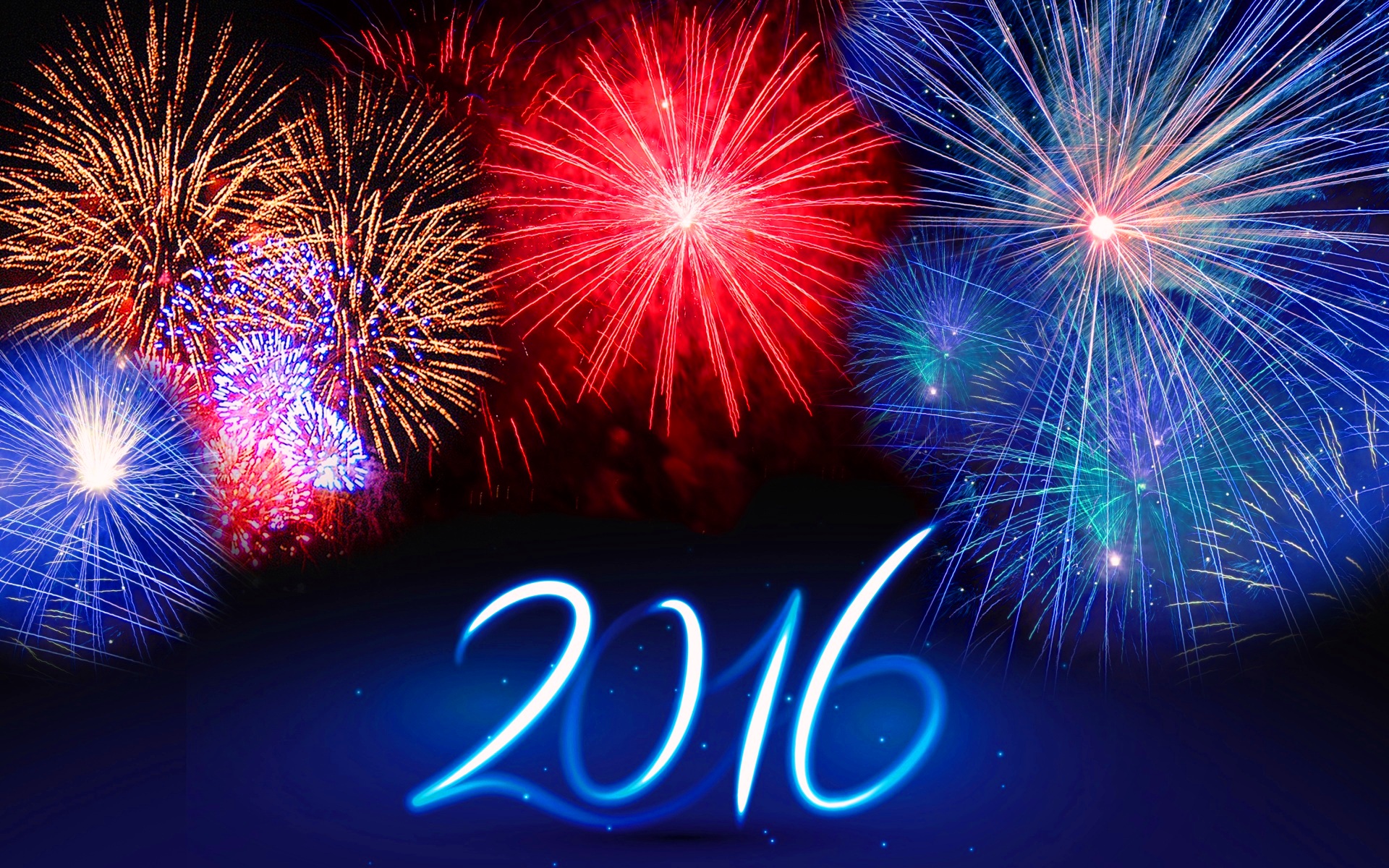 Фейерверк 2016 - C Новым годом 2022 поздравительные картинки