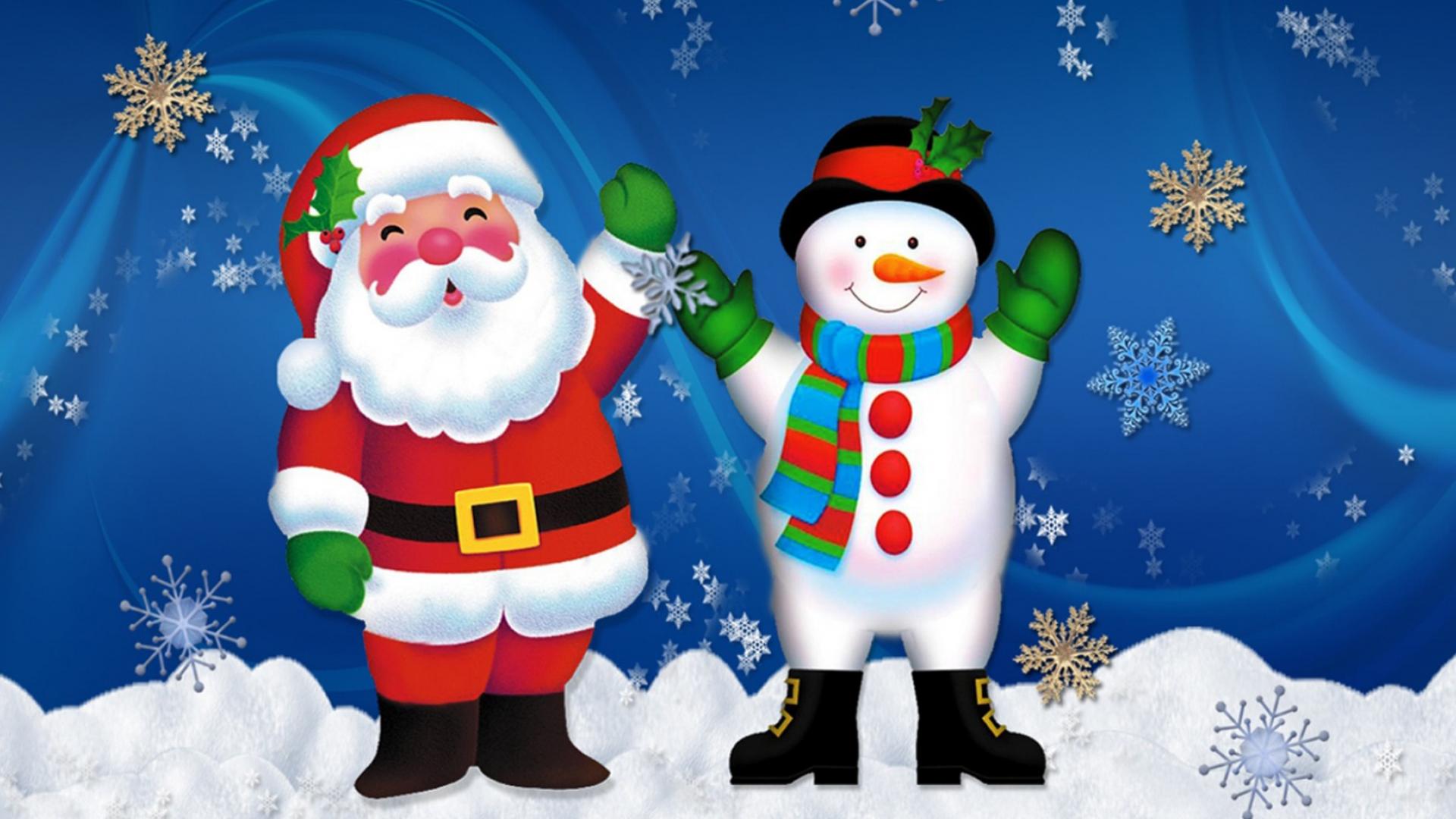 Дед Мороз и Снеговик - C наступающим новым годом 2022 поздравительные картинки