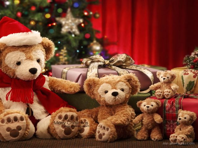 Медвежата на Рождество - C Рождеством Христовым поздравительные картинки