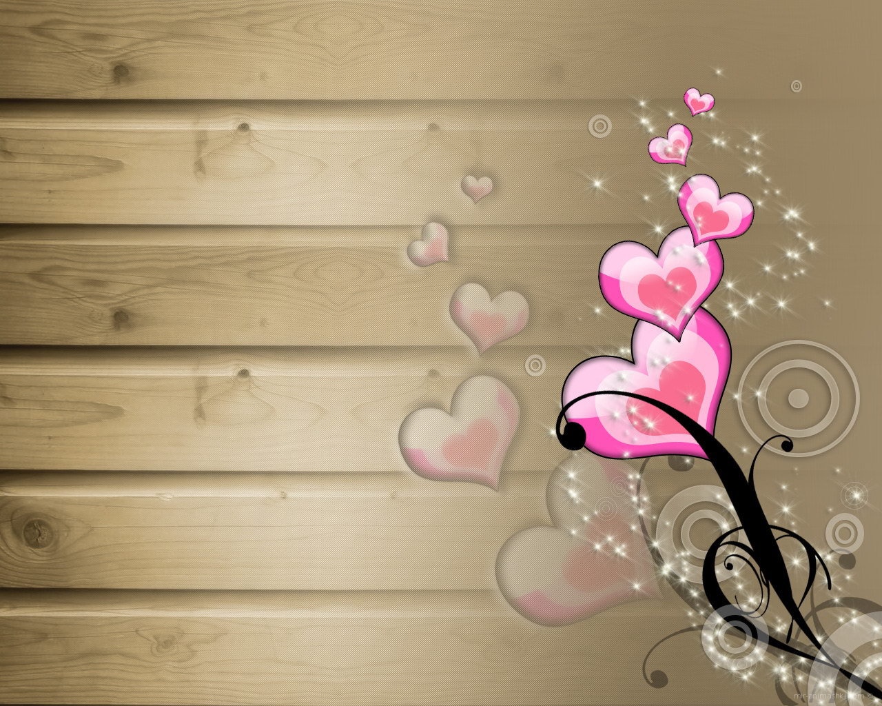 Розовые сердечки - С днем Святого Валентина поздравительные картинки