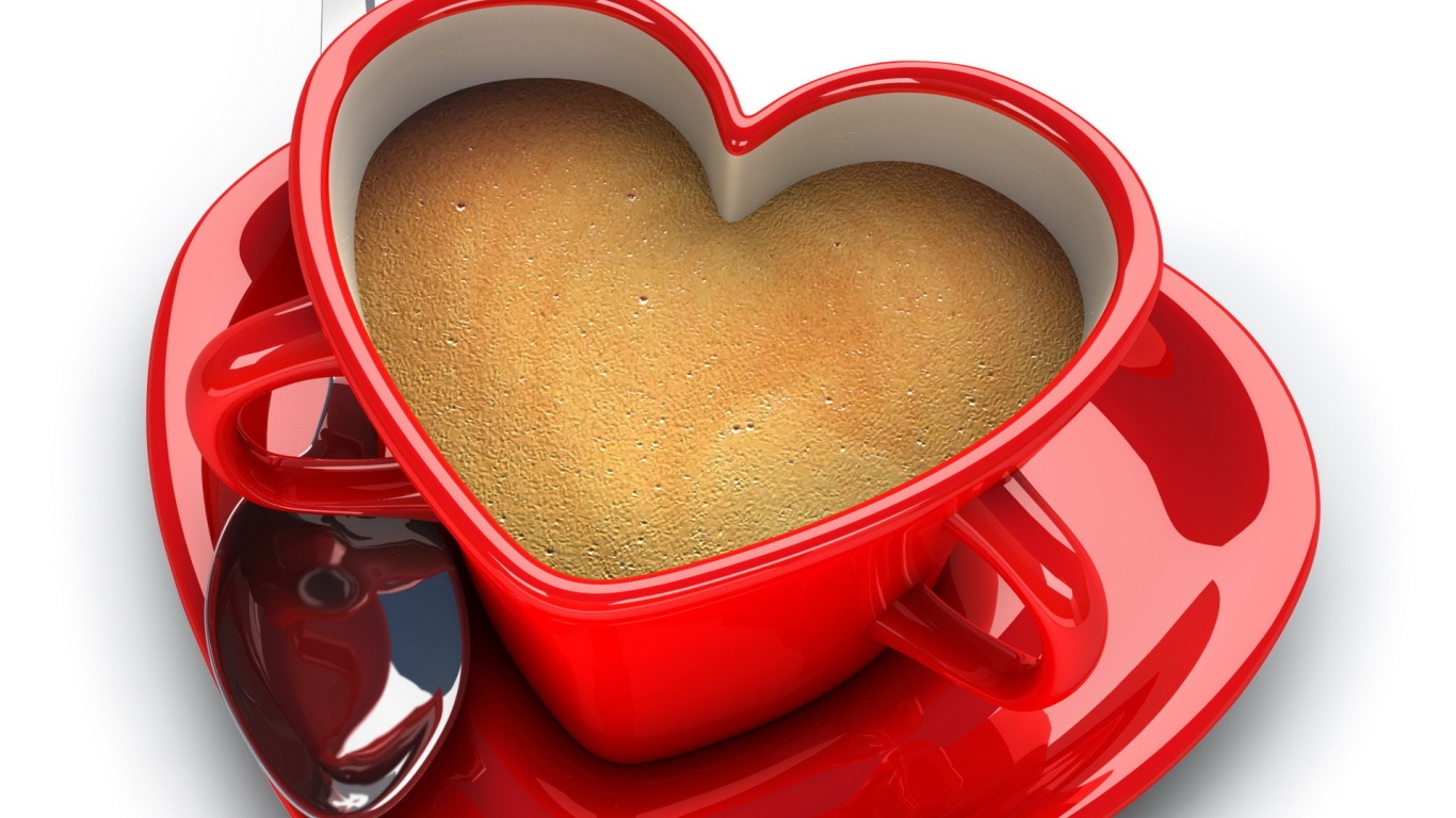 Чашка в форме сердца на День Святого Валентина 14 февраля - С днем Святого Валентина поздравительные картинки