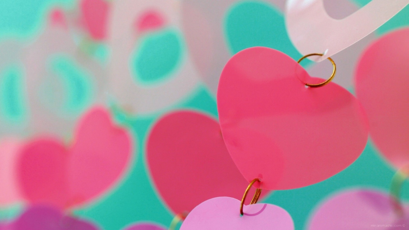 Гирлянда из сердечек - С днем Святого Валентина поздравительные картинки