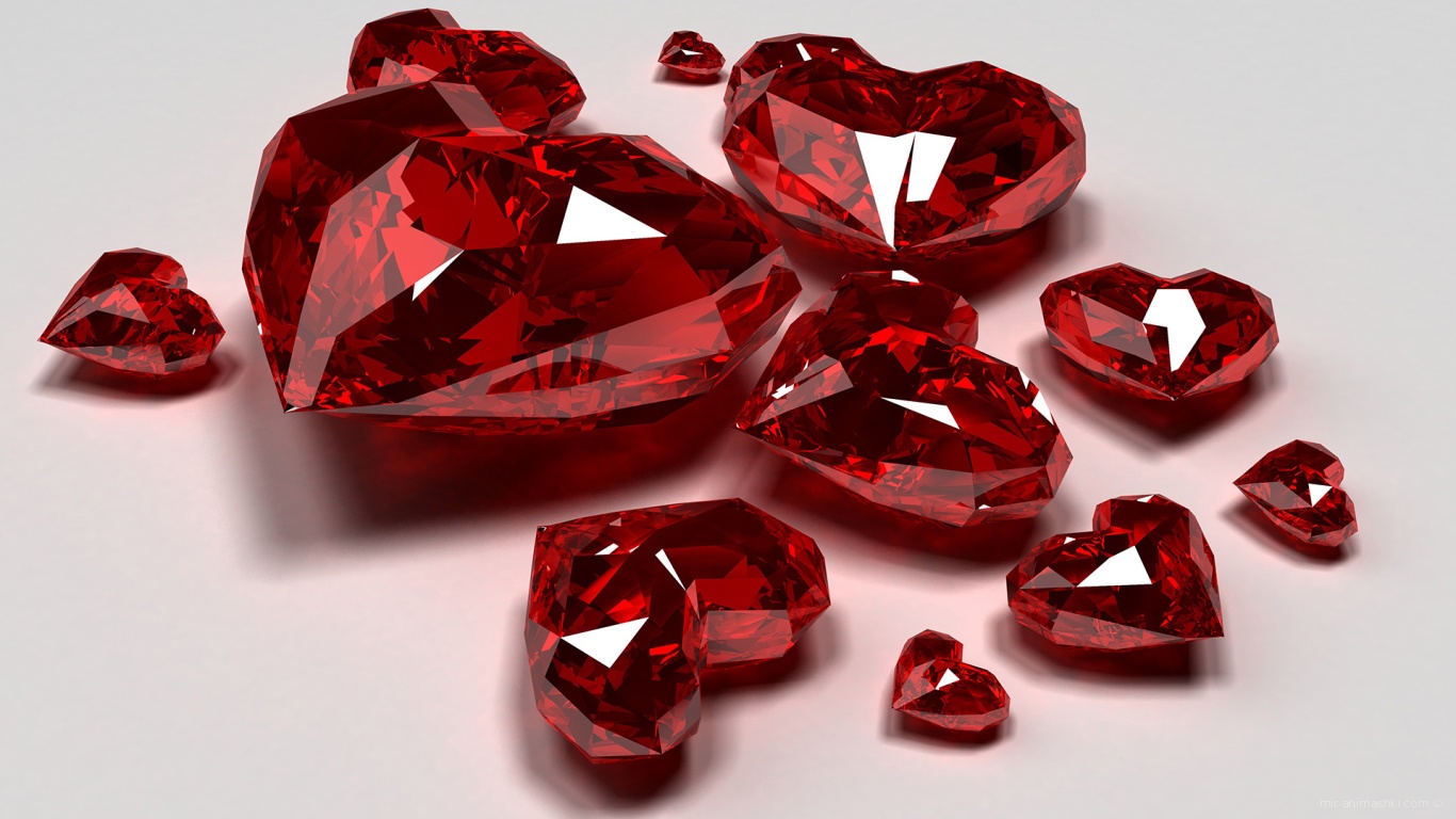 Сердца кристаллы на День Святого Валентина - С днем Святого Валентина поздравительные картинки