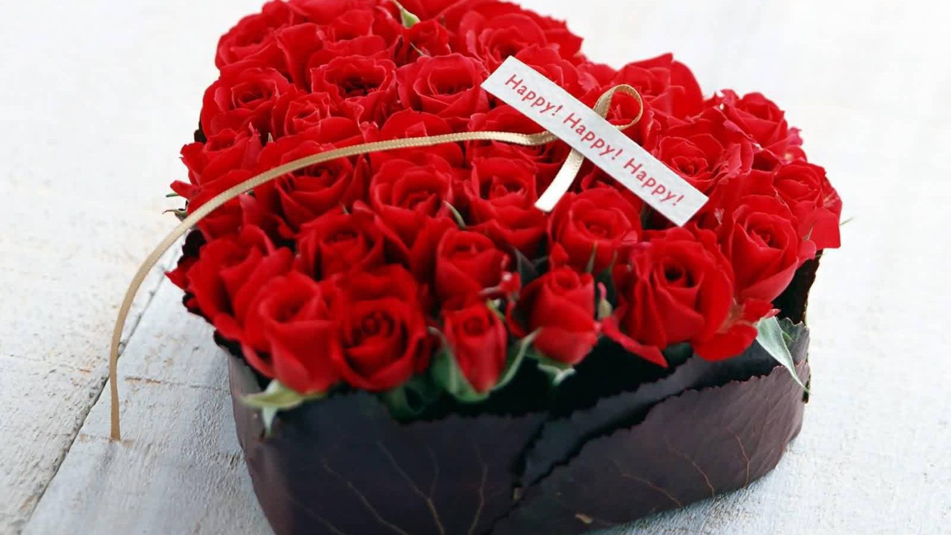 Корзинка роз на День Святого Валентина - С днем Святого Валентина поздравительные картинки