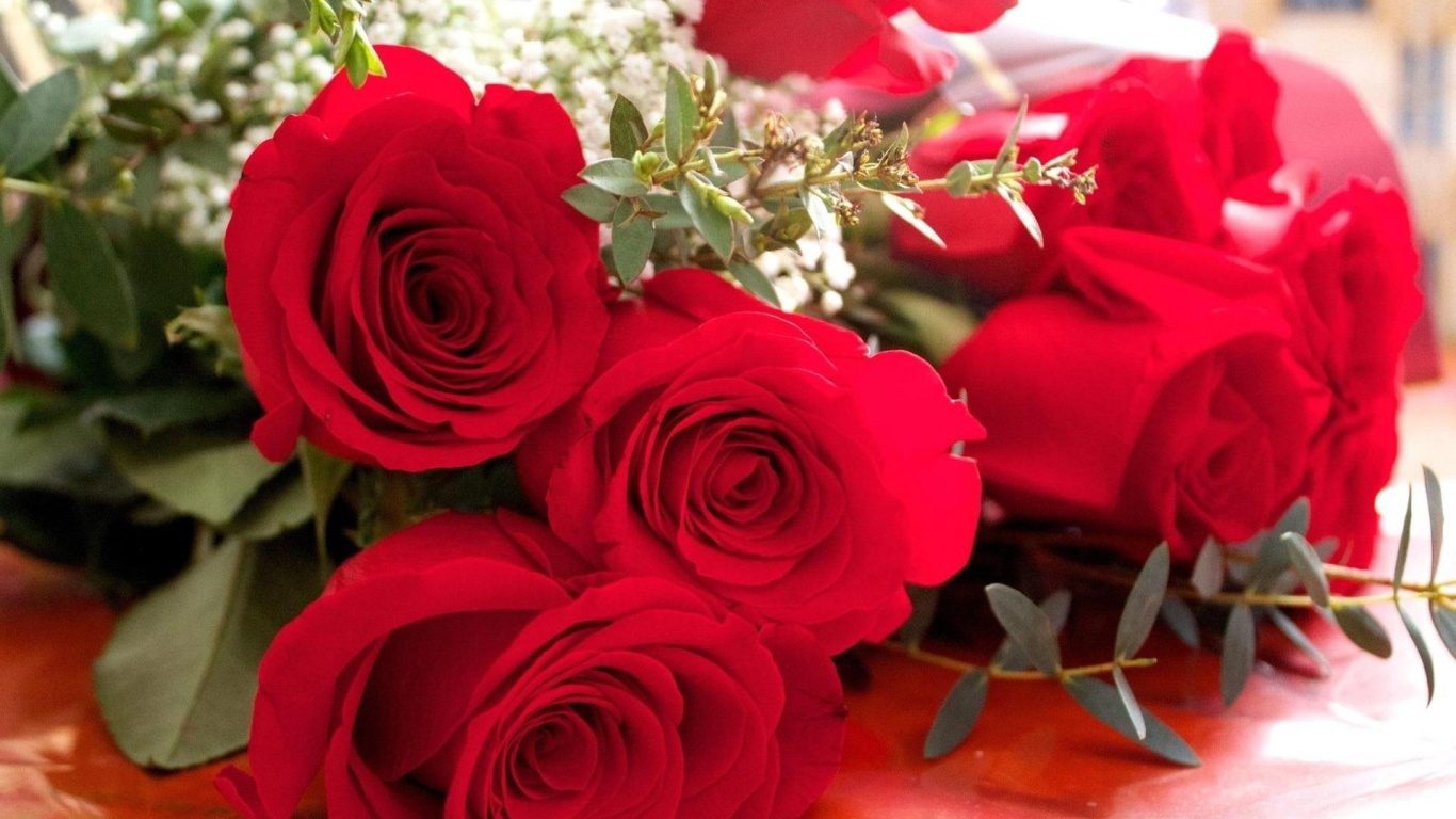 Махровые красные розы на 8 марта - C 8 марта поздравительные картинки