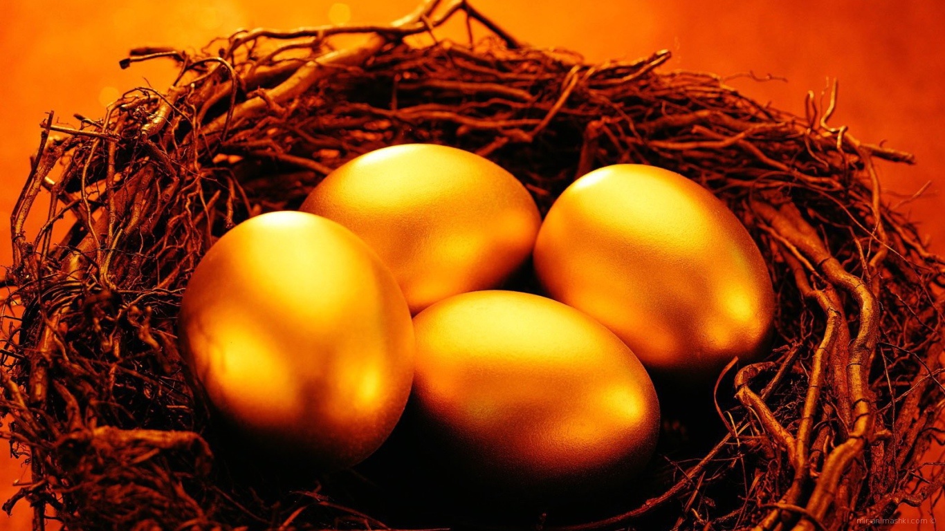 Золотые яйца на Пасху - C Пасхой поздравительные картинки