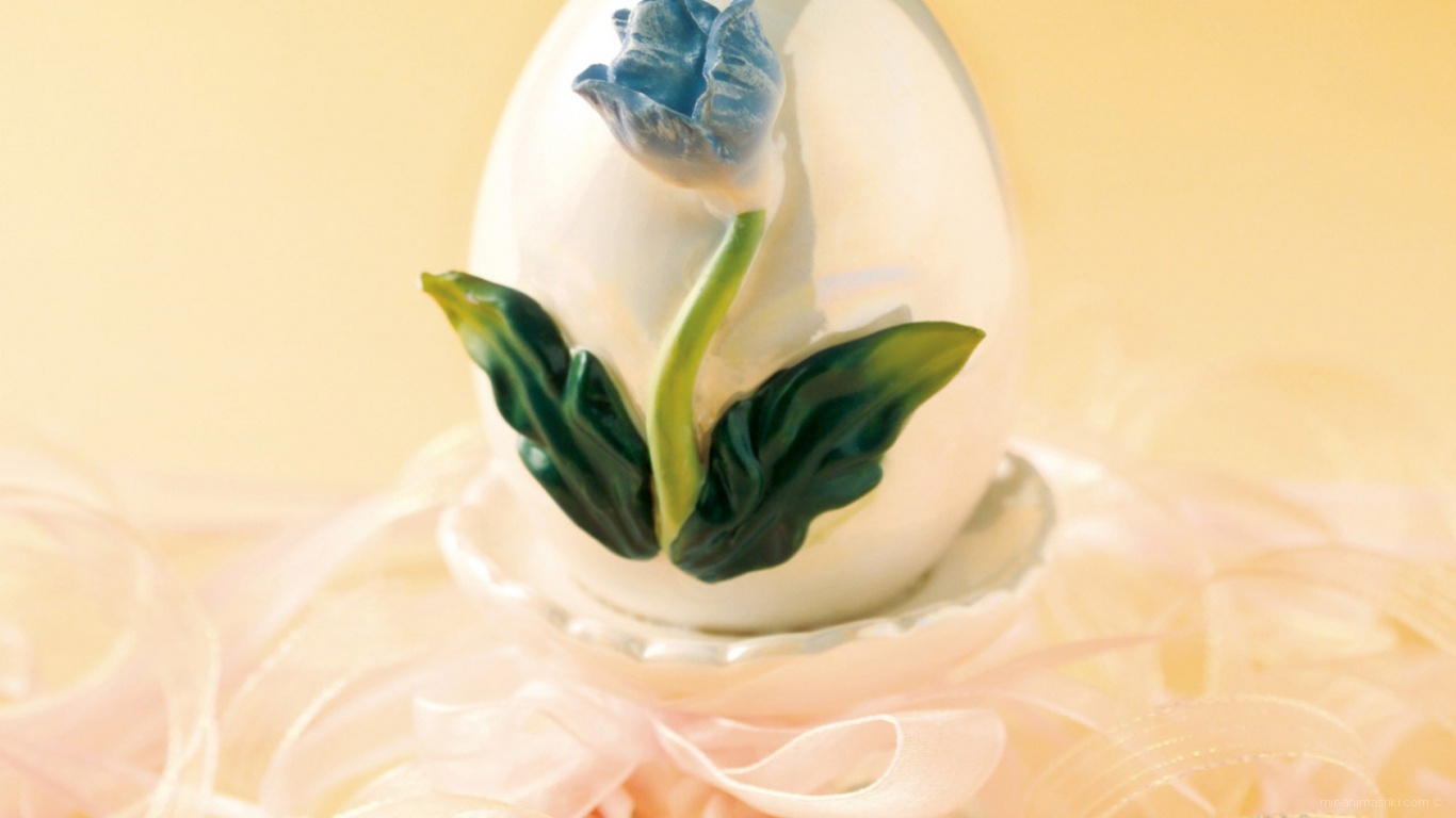 Яйцо с цветком на Пасху - C Пасхой поздравительные картинки