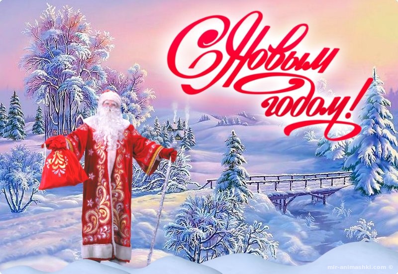 Поздравление от Деда Мороза - Дед Мороз и Снегурочка поздравительные картинки