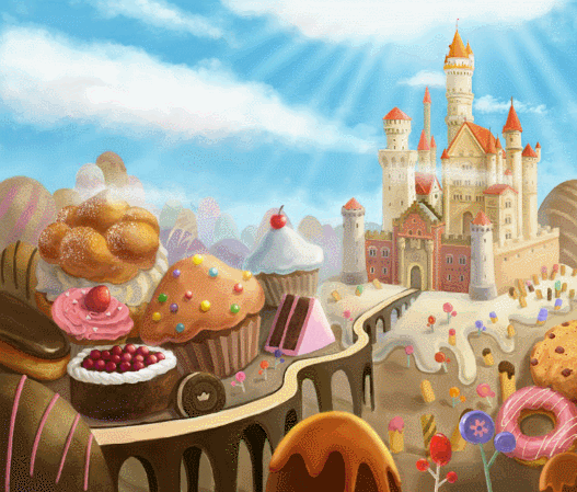 Планета сладостей~Анимационные блестящие открытки GIF