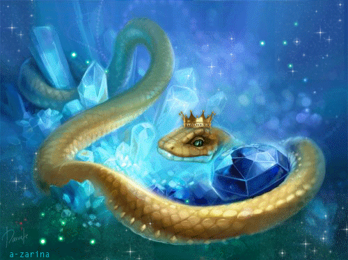 Королева змей~Анимационные блестящие открытки GIF