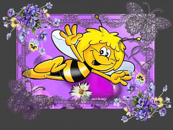Пчелка Майя~Анимационные блестящие открытки GIF