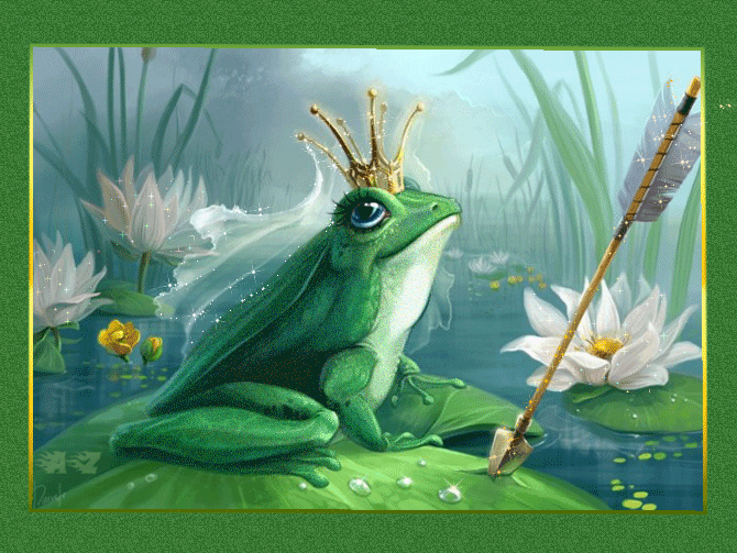 Царевна лягушка~Анимационные блестящие открытки GIF