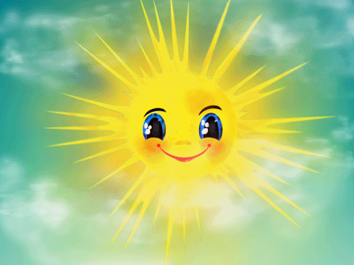 Солнышко~Анимационные блестящие открытки GIF