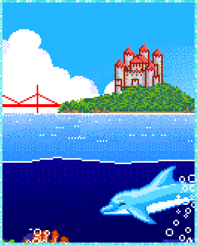 дельфин~Анимационные блестящие открытки GIF