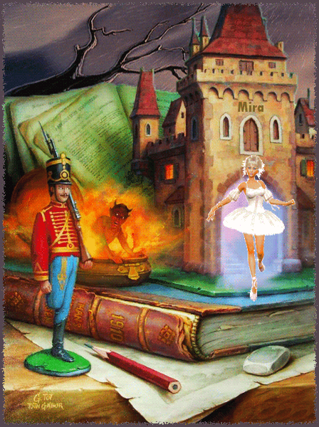 Сказка про оловянного солдатика~Анимационные блестящие открытки GIF