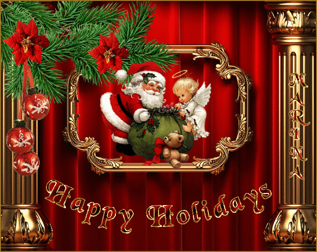 Happy Holidays~Анимационные блестящие открытки GIF