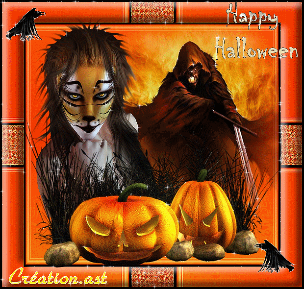Блестящий Хэллоуин~Анимационные блестящие открытки GIF