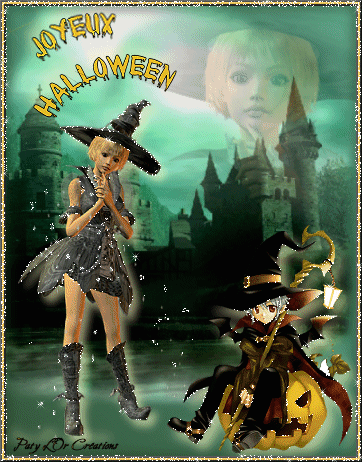 Праздник Хэллоуин~Анимационные блестящие открытки GIF