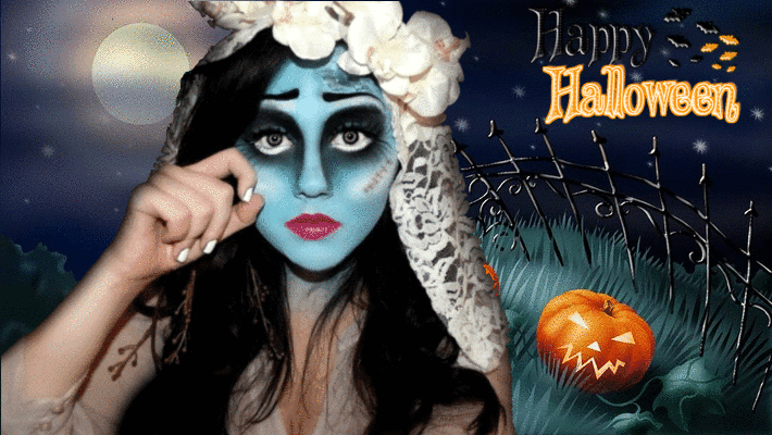 happy halloween~Анимационные блестящие открытки GIF