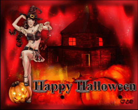 Счастливого Хеллоуина gif~Анимационные блестящие открытки GIF