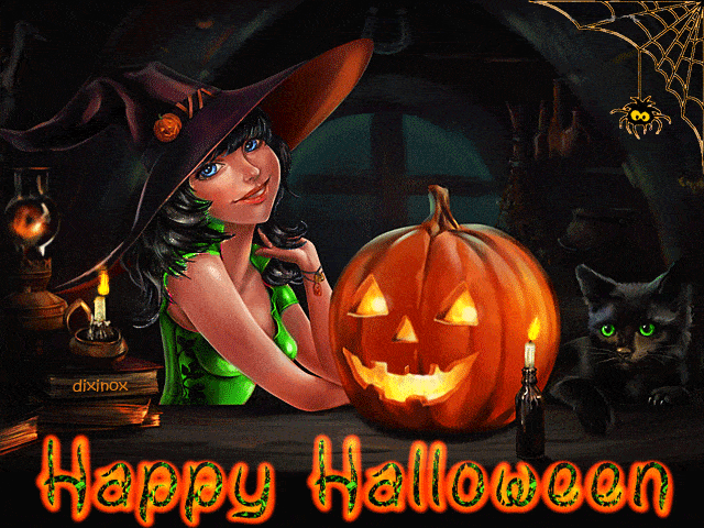 Гифка Хэллоуин~Анимационные блестящие открытки GIF