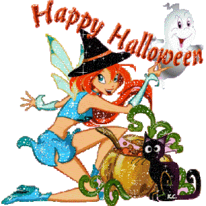Halloween~Анимационные блестящие открытки GIF