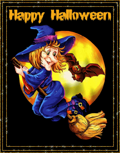 анимация Halloween~Анимационные блестящие открытки GIF
