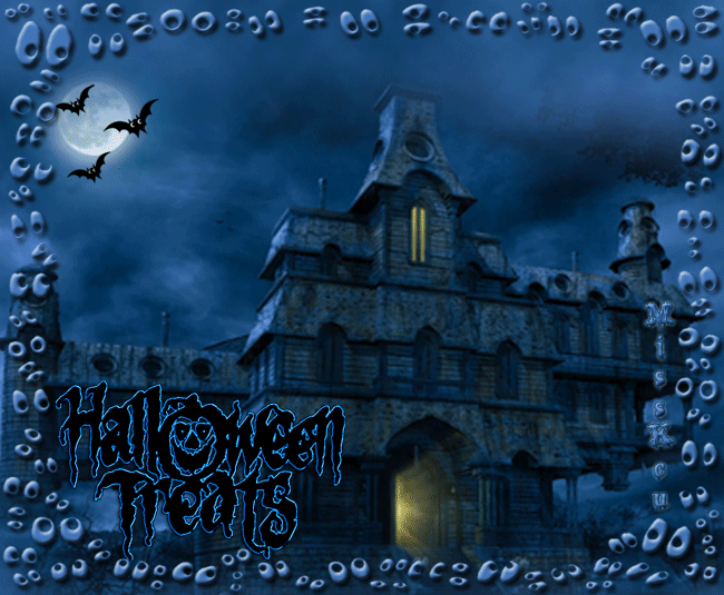 Страшно веселый праздник Halloween~Анимационные блестящие открытки GIF