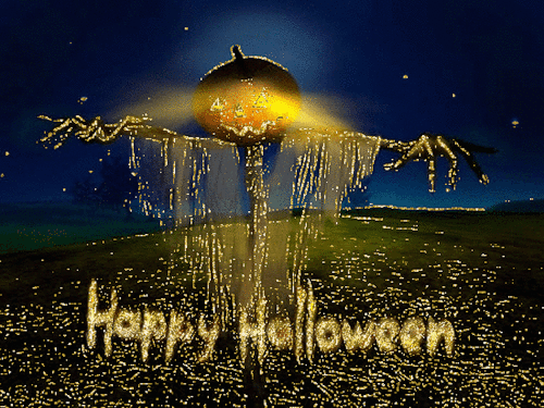 Хеллоуин~Анимационные блестящие открытки GIF