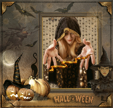 Хэллоуин~Анимационные блестящие открытки GIF