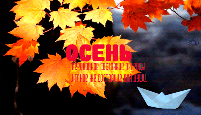 Осень - переходное состояние природы~Анимационные блестящие открытки GIF
