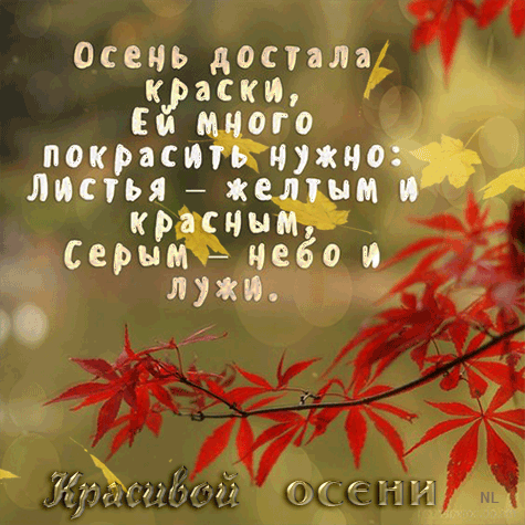 Красивой осени~Анимационные блестящие открытки GIF