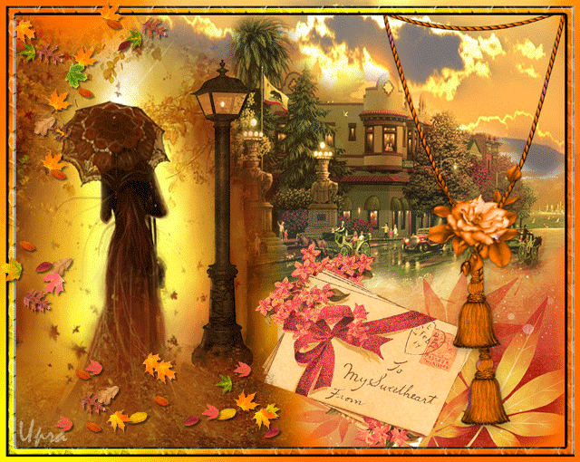 Осенний коллаж~Анимационные блестящие открытки GIF