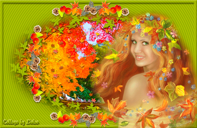 Красавица Осень~Анимационные блестящие открытки GIF