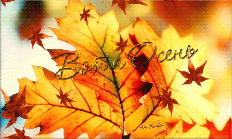 Вот и Осень~Анимационные блестящие открытки GIF