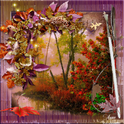 Осеннее великолепие~Анимационные блестящие открытки GIF