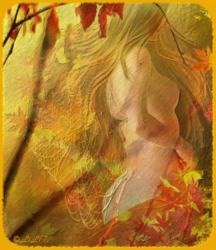 Осенняя картинка~Анимационные блестящие открытки GIF