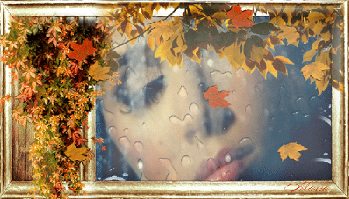 Осенняя грусть~Анимационные блестящие открытки GIF