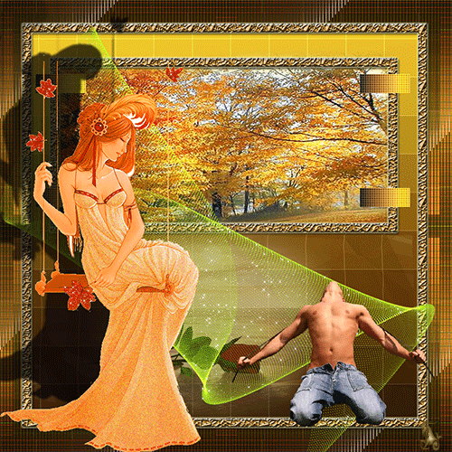 Романтика Осени~Анимационные блестящие открытки GIF