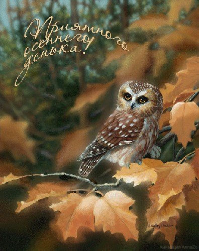 Приятного осеннего денька!~Анимационные блестящие открытки GIF