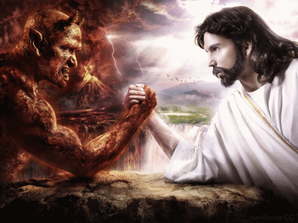 Бог и Дьявол~Анимационные блестящие открытки GIF