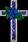 Крест с синей розой - Религия открытки и картинки