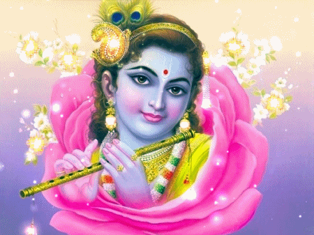 Индийские божества Кришна~Анимационные блестящие открытки GIF