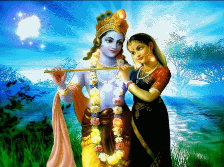 Индийская религия Кришна~Анимационные блестящие открытки GIF