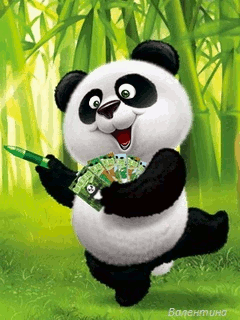 Весёлый панда - Блестяшки на телефон открытки и картинки